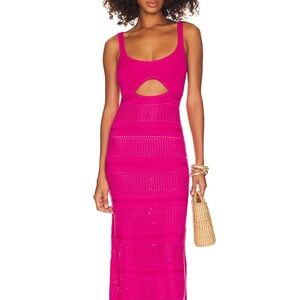 Lovers + Friends Fuchsia Cut-Out Maxi Dress